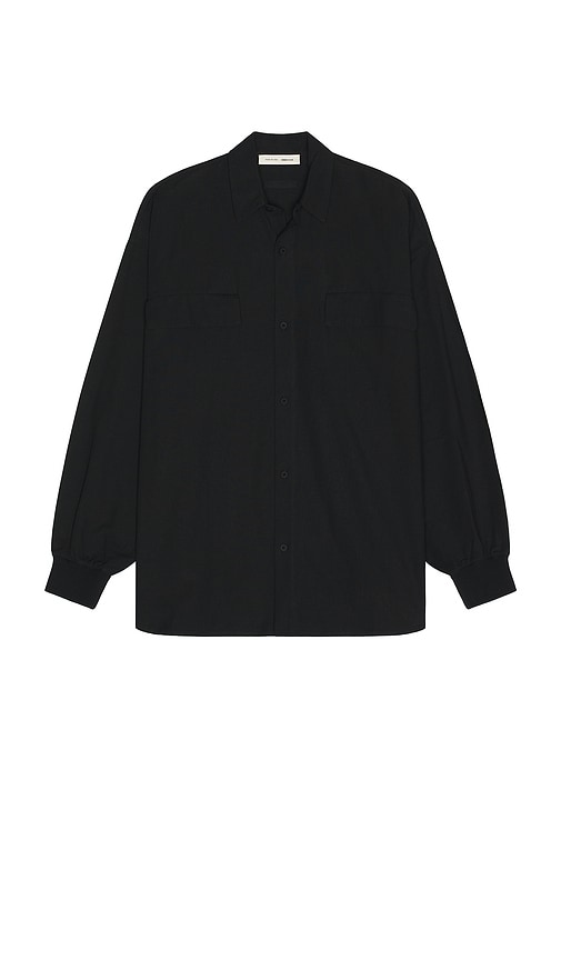Fear of God ESSENTIALS Oxford Shirt in Jet Black
