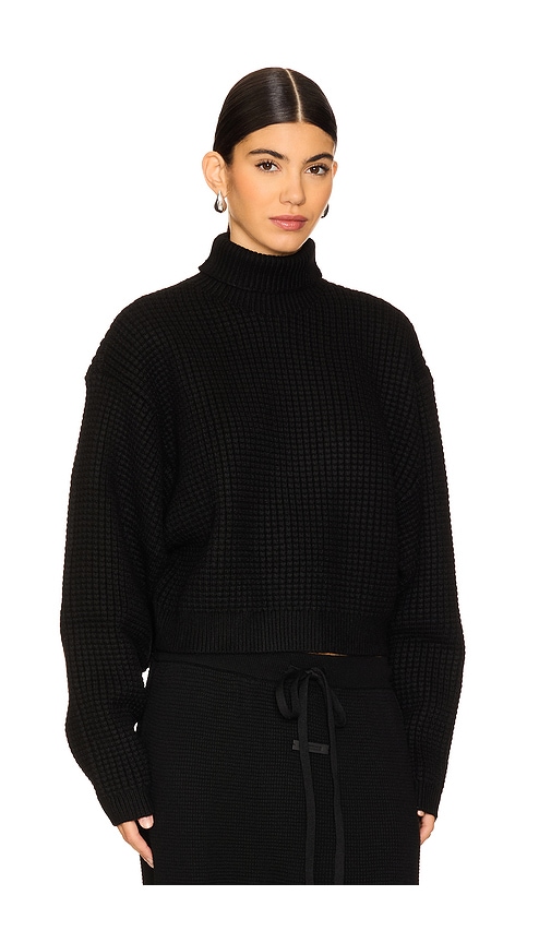 Essentials Cropped Turtleneck Sweater In Black