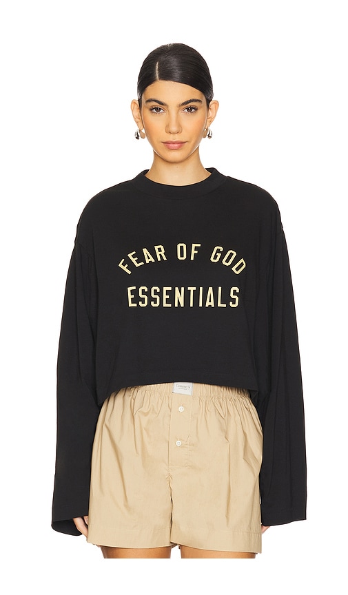 ESSENTIALS CROPPED LONG SLEEVE T-SHIRT 