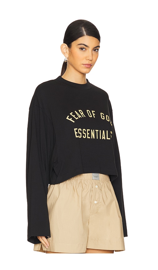 ESSENTIALS CROPPED LONG SLEEVE T-SHIRT 