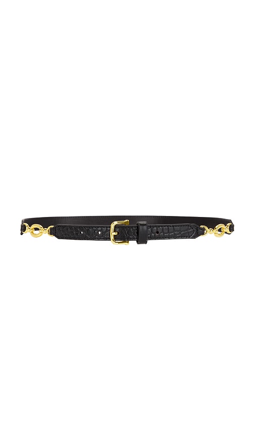 Shop Frame Jewelery Detail Belt In Black Croc