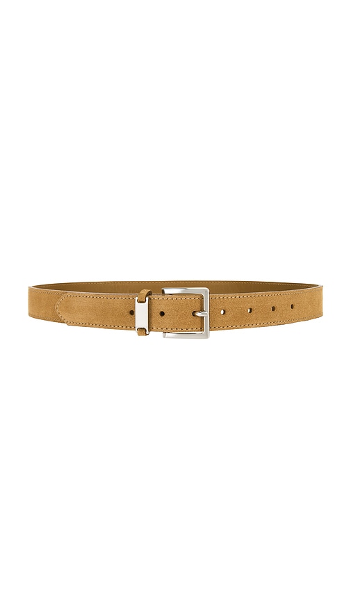 The Suede Square Buckle Belt in Taupe. - size L (also in M, S, XL, XS) - FRAME - Modalova