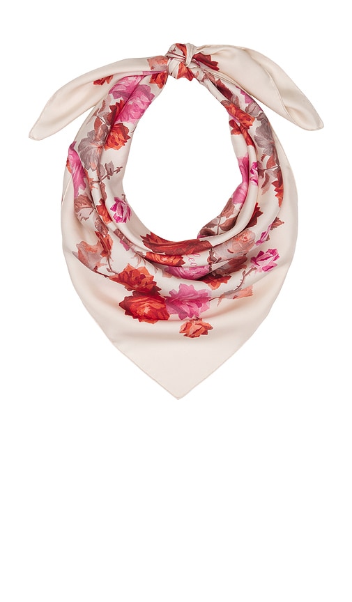 FRAME x Alexandra Leclerc The Lucky Silk Scarf in Cream Multi
