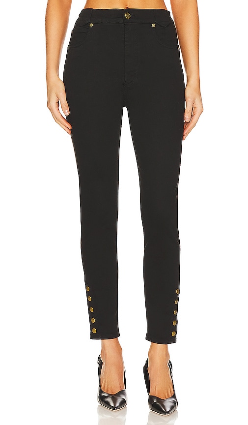 Frame The Snapped High Rise Cropped Skinny Jeans In Black