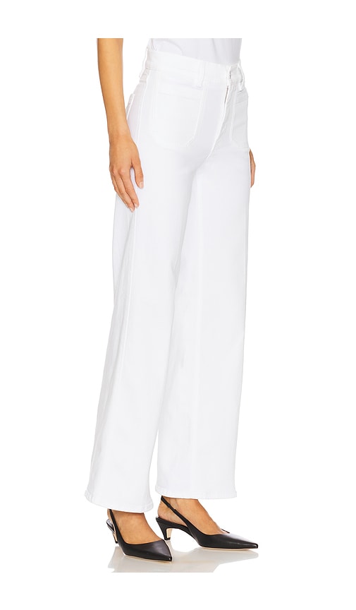 Frame Womens White Le Pixie Slim Palazzo Wide-leg High-rise Stretch Denim-blend Jeans In White