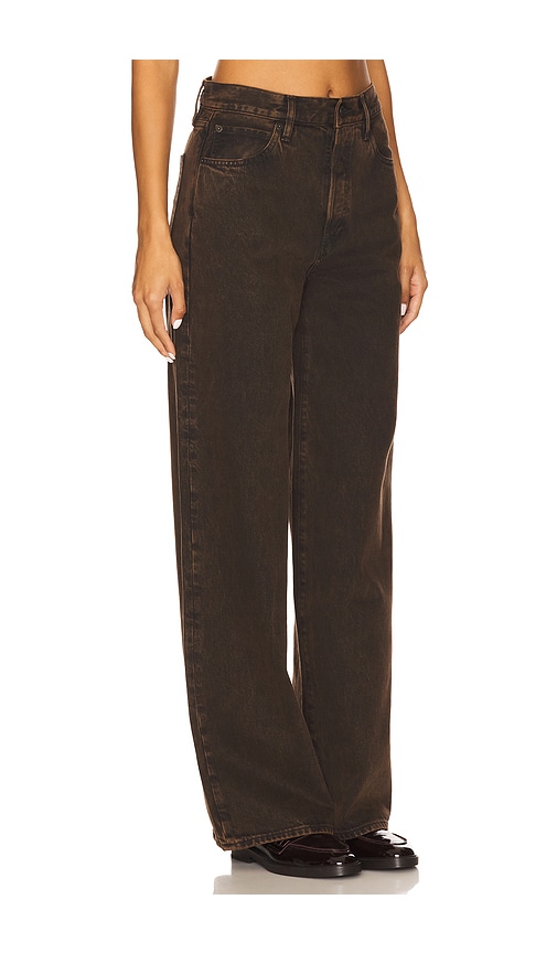 Frame The Collegiate Brown Jeans With Belt Loops And Wide Leg In Denim Woman In Brown