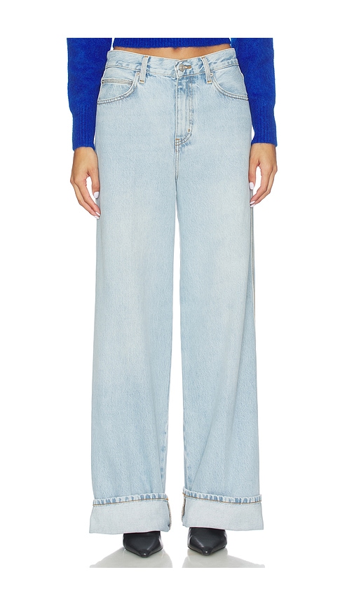 Frame The Cuffed Wide Jeans In Blue