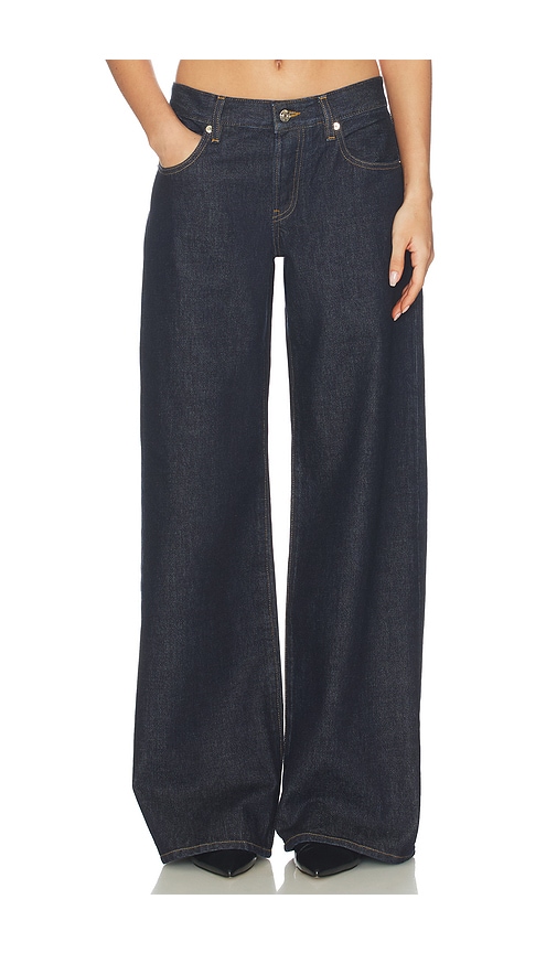 FRAME x Alexandra Leclerc The Leo Low Rise Baggy Jean in Denim-Dark. - size 23 (also in 28, 30, 32, 33)