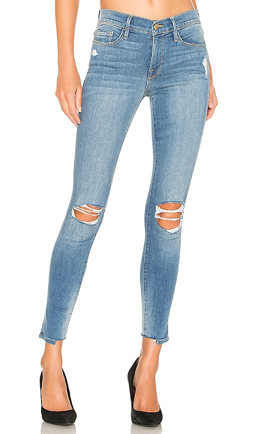 frame le skinny de jeanne distressed