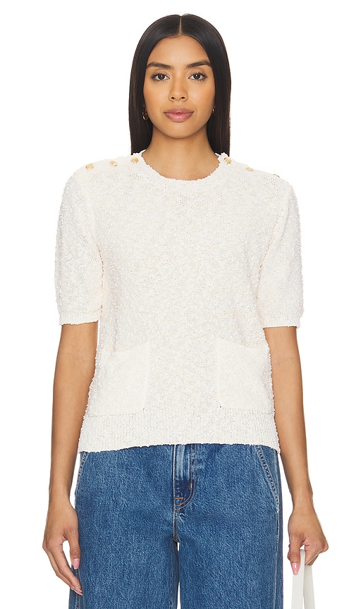 Shop Frame Patch Pocket Sweater In Cream