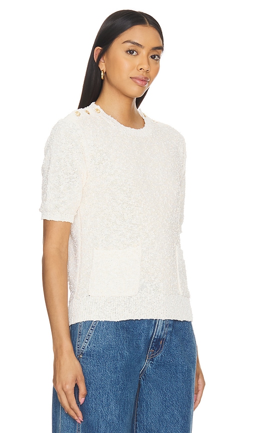 Shop Frame Patch Pocket Sweater In Cream