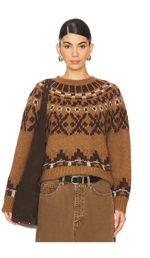 Shop Frame Fairisle Sweater In Brown