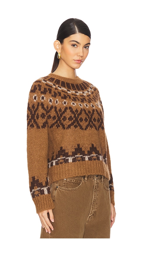 Shop Frame Fairisle Sweater In Brown