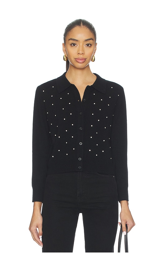 Frame Wool-cashmere Rhinestone-embellished Cardigan In Black