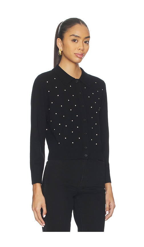 Frame Wool-cashmere Rhinestone-embellished Cardigan In Black