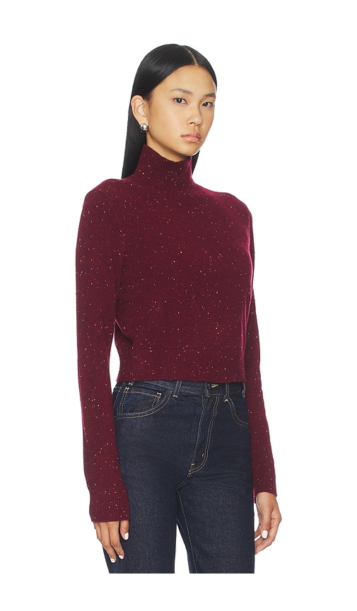 Frame Cashmere Fleck Turtleneck In Burgundy