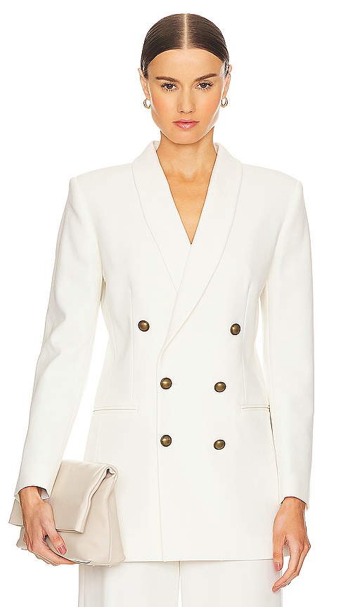 FRAME Shawl Collar Blazer in Cream.