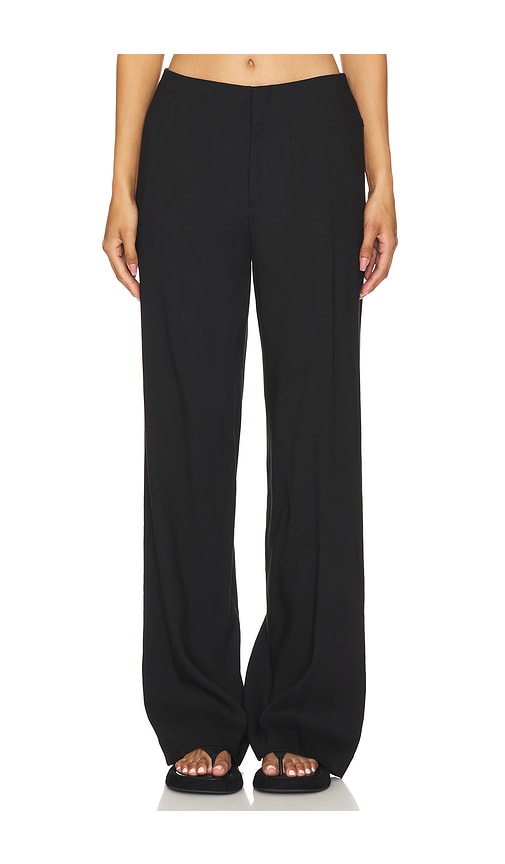 Shop Frame High Rise Wide Leg Trouser In É»‘è‰²