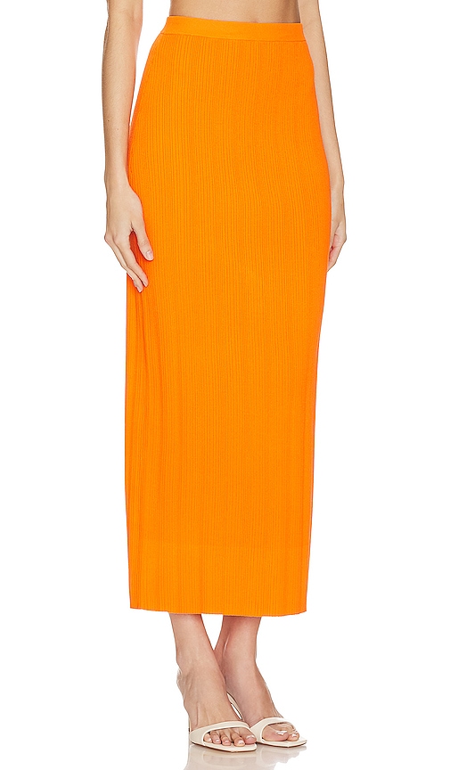 Shop Frame Mixed Rib Cutout Skirt In Orange