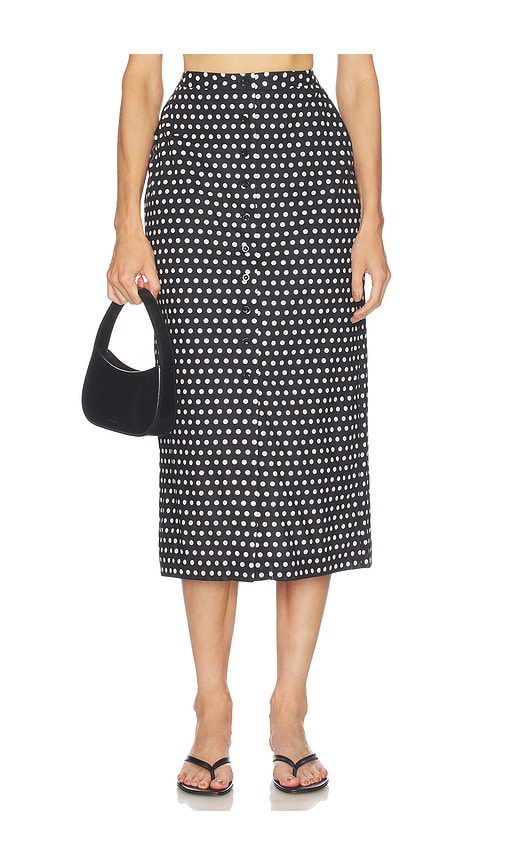 Frame The Polka Dot Skirt In Black