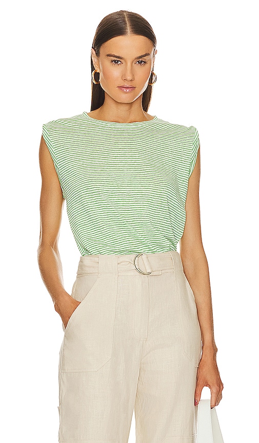 Shop Frame Knotted Rolled Tee In Green