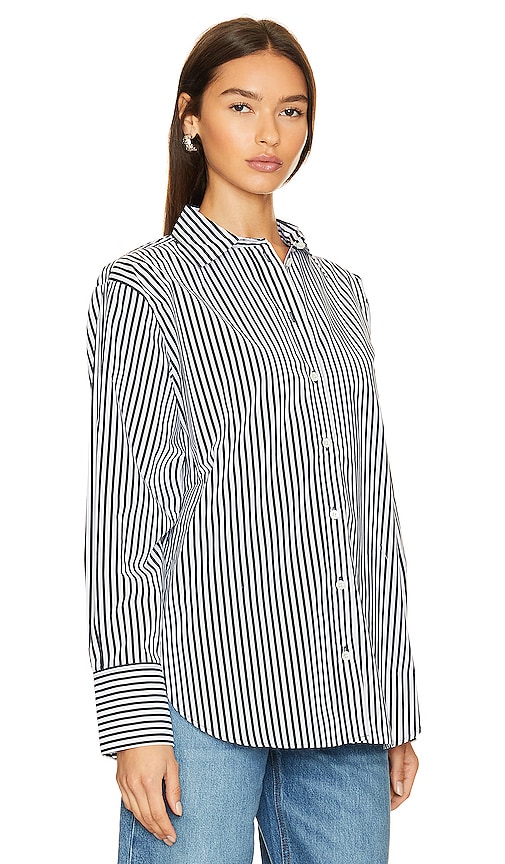Shop Frame The Oversized Shirt In Blanc Multi