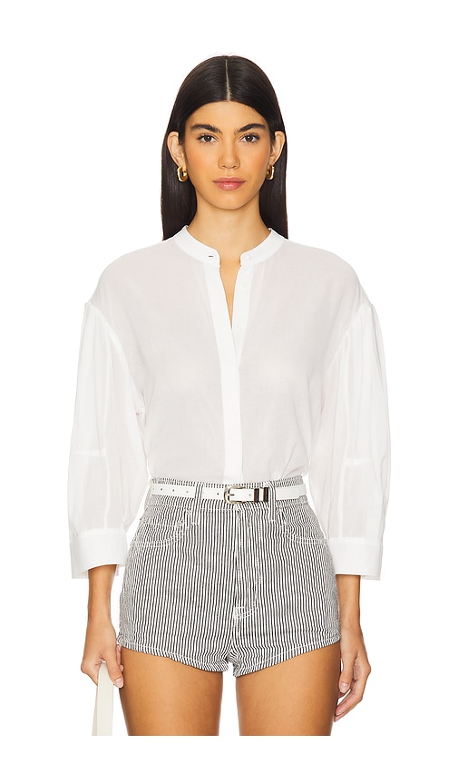 Shop Frame Modern Puff Sleeve Shirt In White