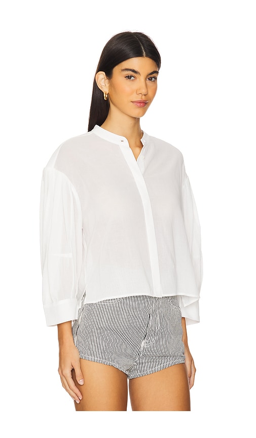 Shop Frame Modern Puff Sleeve Shirt In White