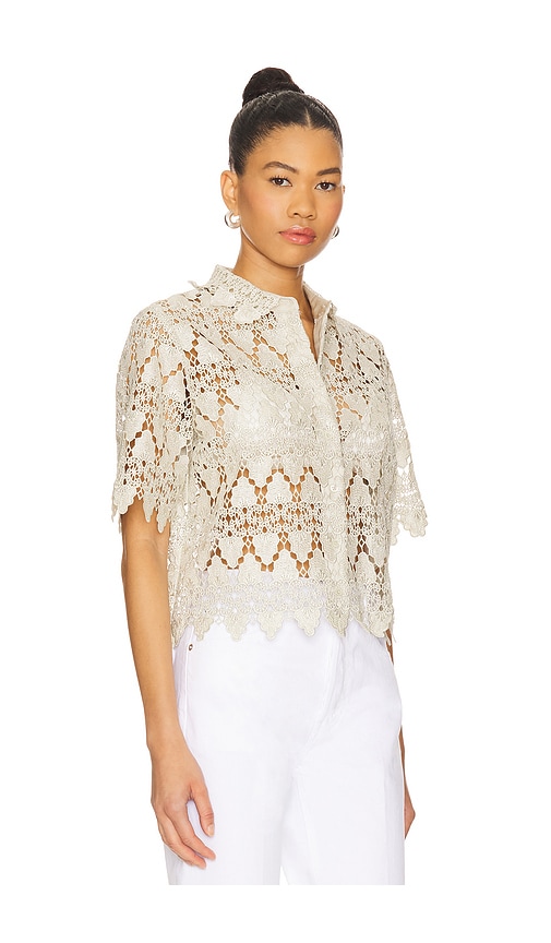 FRAME THE LACE BUTTON UP SHIRT