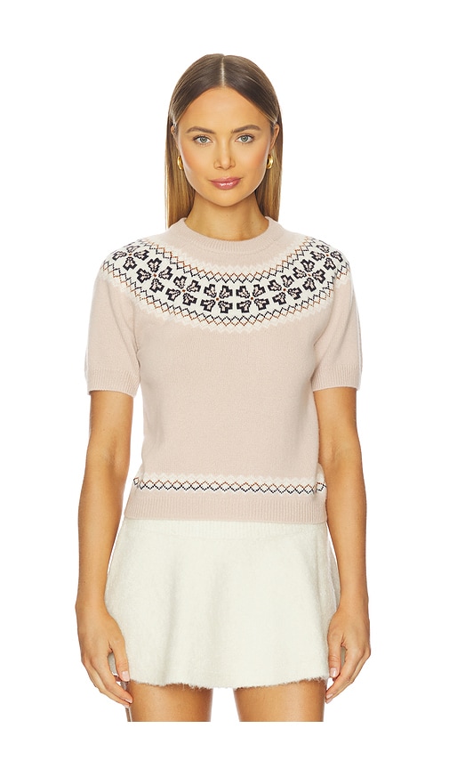 The Short Sleeve Cashmere Fairisle in Blush. - size L (also in M, S, XS) - FRAME - Modalova