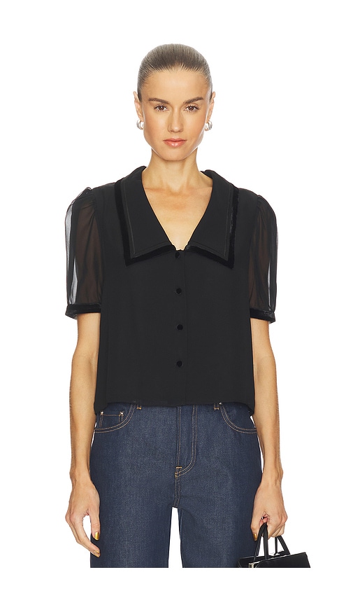 FRAME Velvet Trim Sailor Blouse