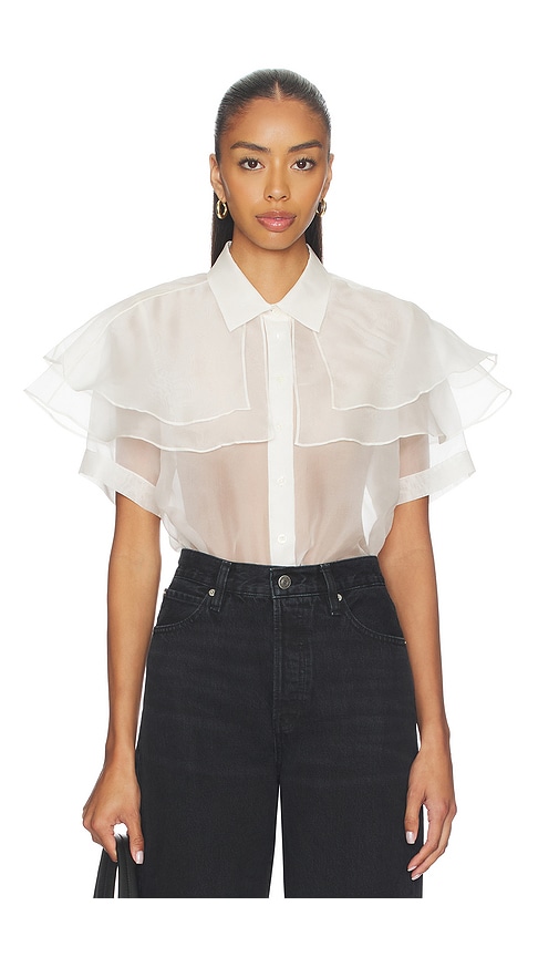 FRAME Organza Cape Top