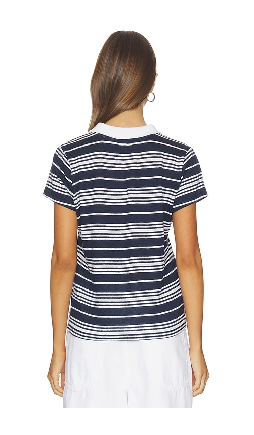  Frame Gestreiftes Kurzarm-polohemd In Navy,white. Größe S. Also In Xs, M, L. 