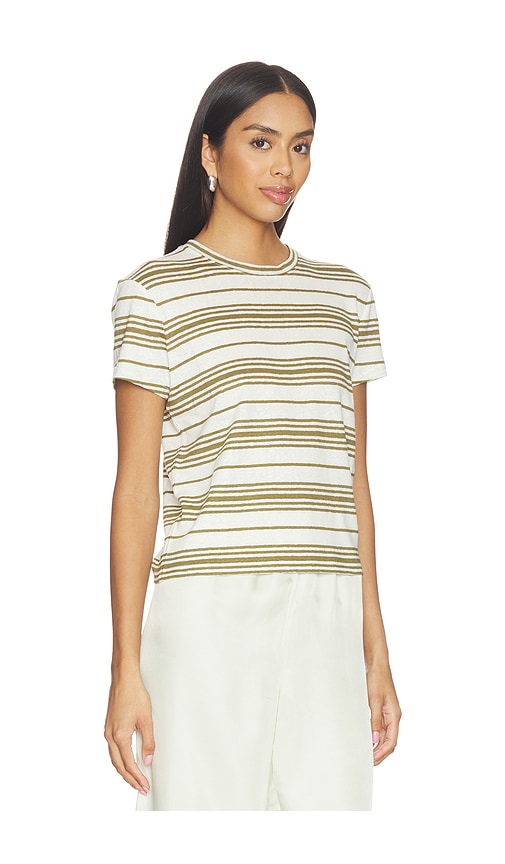 Frame Striped Linen T-shirt In Multi