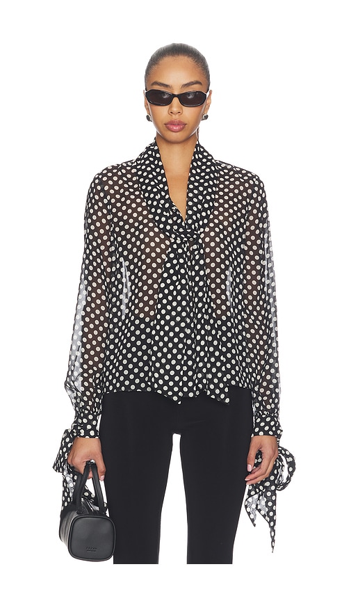 FRAME The Nouvelle Polka Dot Blouse