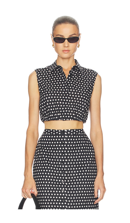 FRAME The Polka Dot Top in Black Multi | REVOLVE