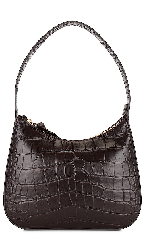 FRAME Small Shoulder Bag in Chocolate Croc