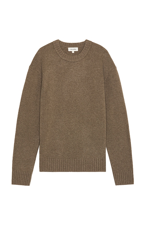 Shop Frame Crewneck Sweater In Taupe