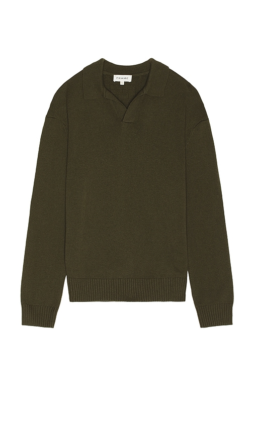 Shop Frame Polo Sweater In Dark Green