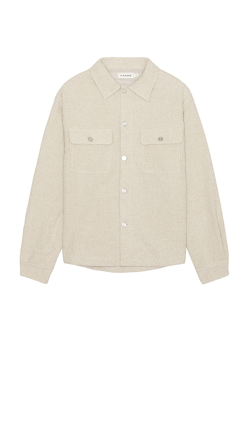 Shop Frame Tweed Overshirt Jacket In Dove Tweed