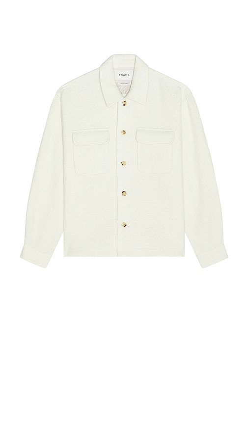 Frame Tweed Overshirt In White