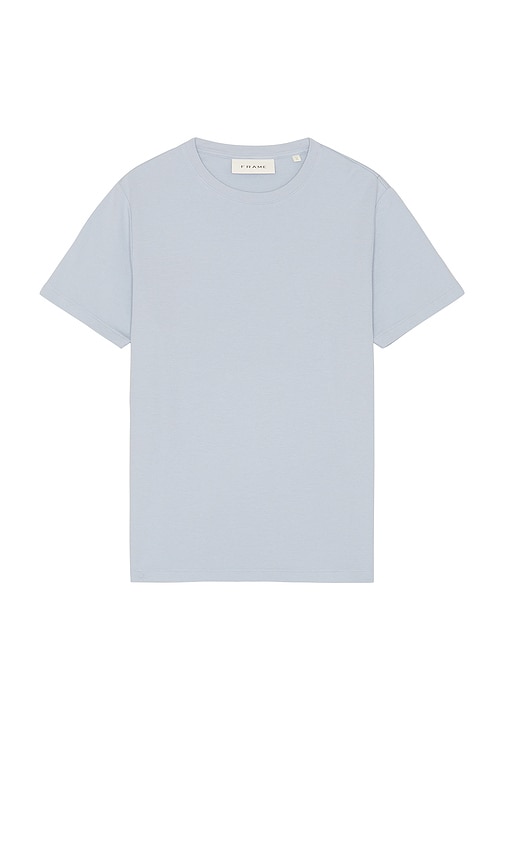 Shop Frame Duo Fold Short Sleeve Tee In Baby Blue