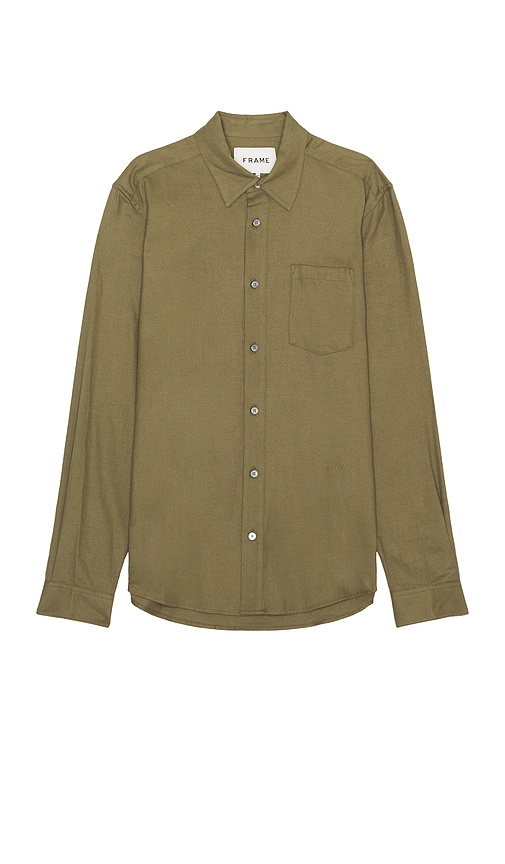 FRAME Brushed Shirt in Khaki Green