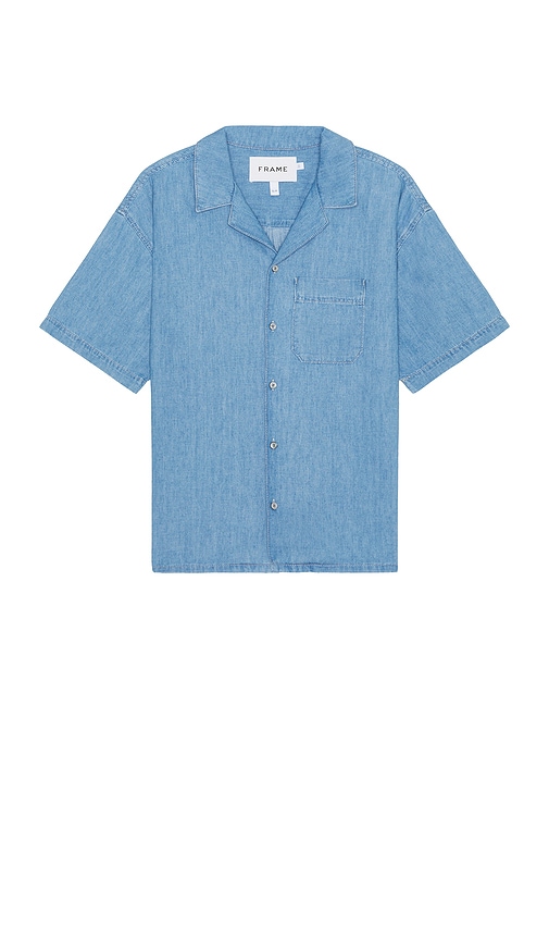 Shop Frame Chambray Camp Collar Shirt In Midland