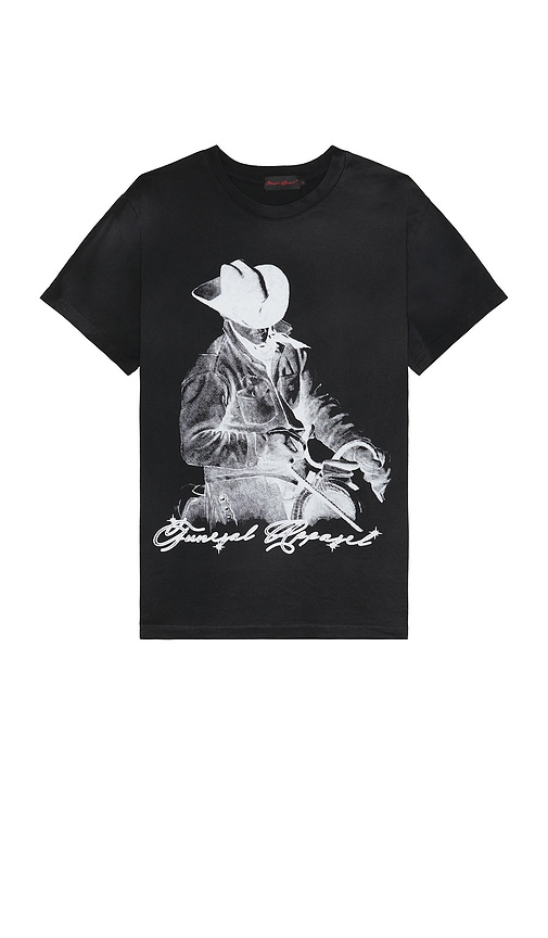 Shop Funeral Apparel Cowboy Logo T-shirt In 洗水黑