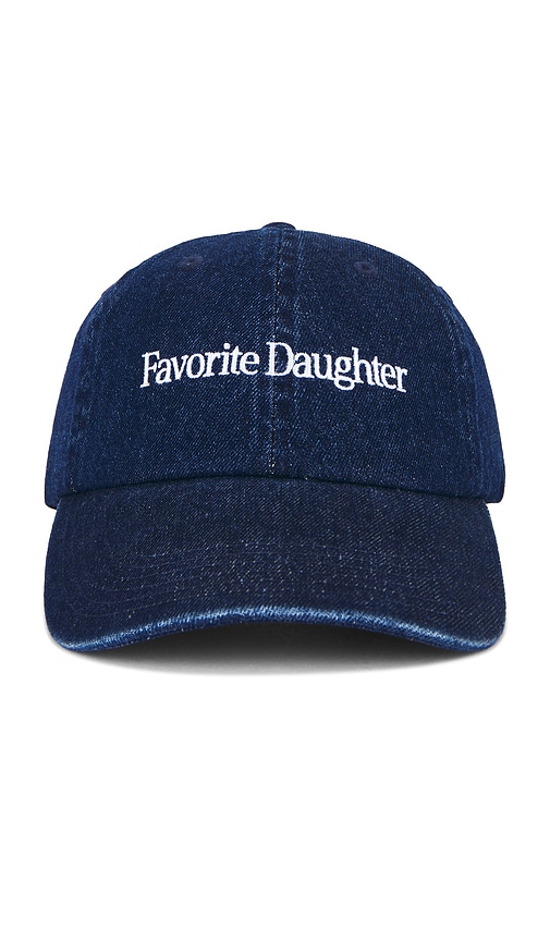 Favorite Daughter Logo Denim Baseball Hat In Blue
