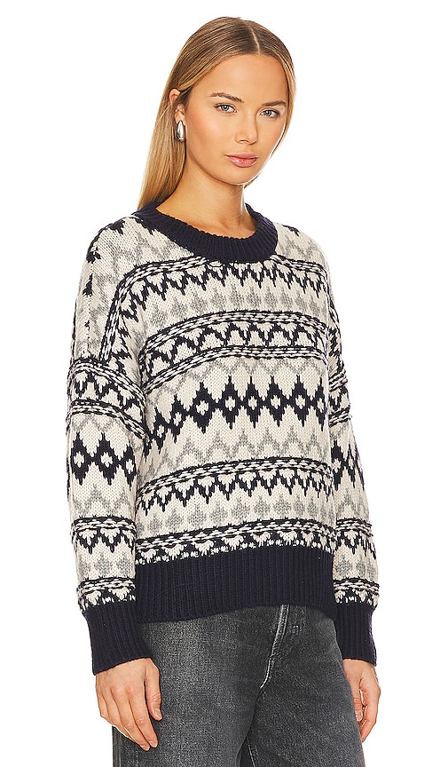 Shop Favorite Daughter Tis The Season Sweater Set In Blue & Grey Fair Isle