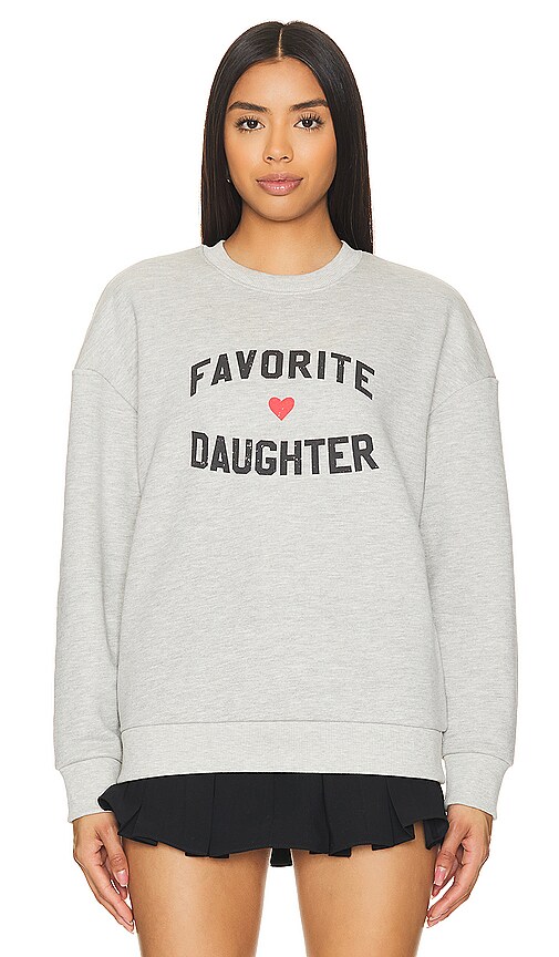 Favorite Daughter Heart Logo Sweatshirt in Heather Grey