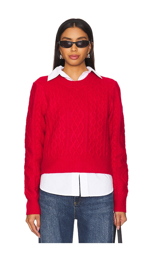 Shop Favorite Daughter The Cable Pullover Sweater In Burgundy