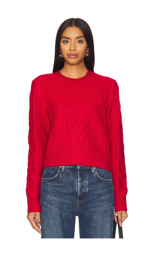 Shop Favorite Daughter The Cable Pullover Sweater In Burgundy